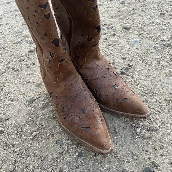 Laredo "Miranda" Western Festival Tan / Crazy Horse Boots Size 9 - Picture 4 of 8